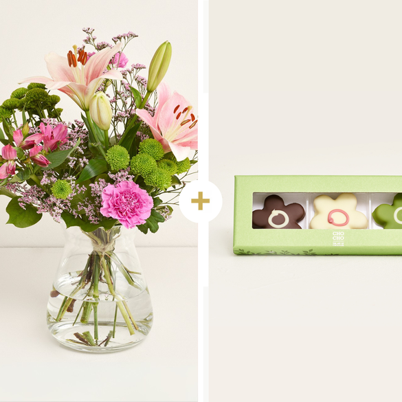 Den fine liljehilsen med marcipanblomster